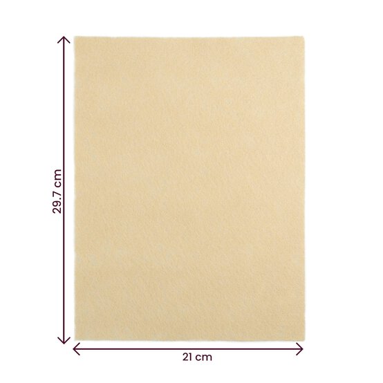 Cream Polyester Felt Sheet A4 image number 4