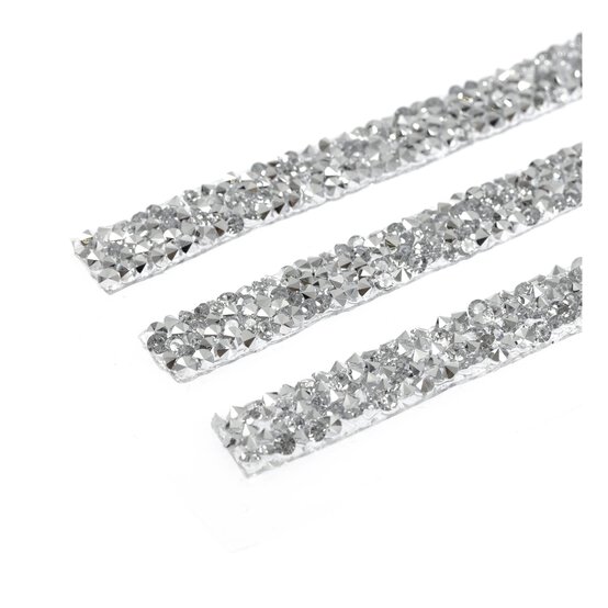 Silver Adhesive Gem Strips 3 Pack image number 2