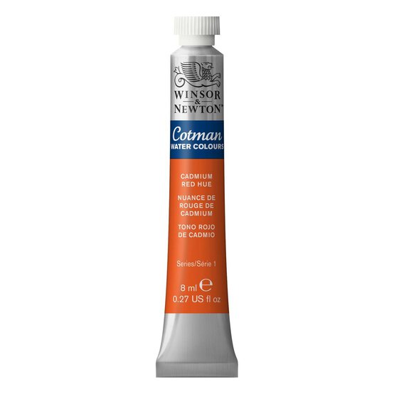 Winsor & Newton Cotman Cadmium Red Hue Watercolour Tube 8ml (095) image number 1