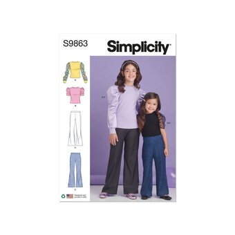 Simplicity Girls' Top and Trousers  Sewing Pattern S9863 (HH 3-6)