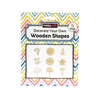 Decorate Your Own Flower and Tree Wooden Shapes 9 Pack image number 5