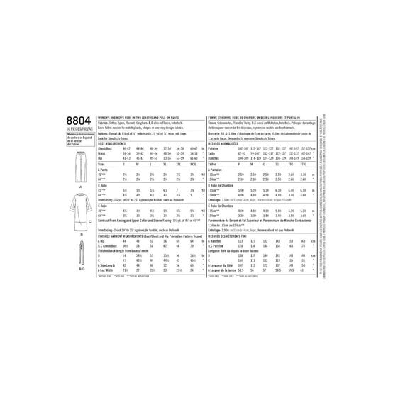 Simplicity Women's and Men's Robe  Sewing Pattern 8804 (BB XL-XXXL) image number 2