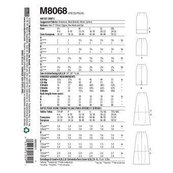 McCall’s Women's Skirt Sewing Pattern XS-M M8068