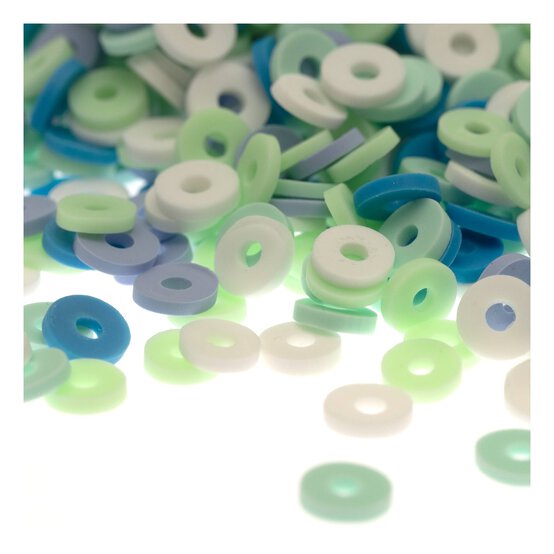 Blue Flat Beads 50g image number 2