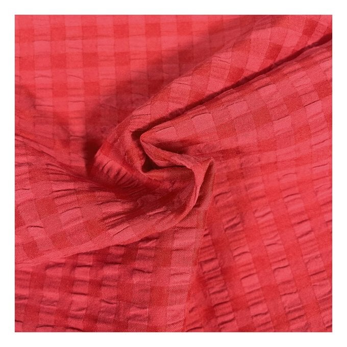 Red Waffle Fabric by the Metre image number 1