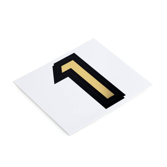 Black and Gold Vinyl Number 1 Sticker 5cm image number 2
