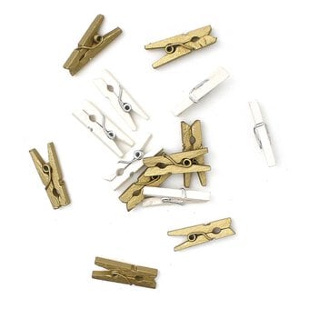 Gold Wooden Pegs 30 Pack