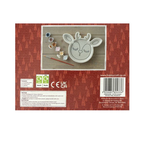 Paint Your Own Ceramic Reindeer Plate image number 7