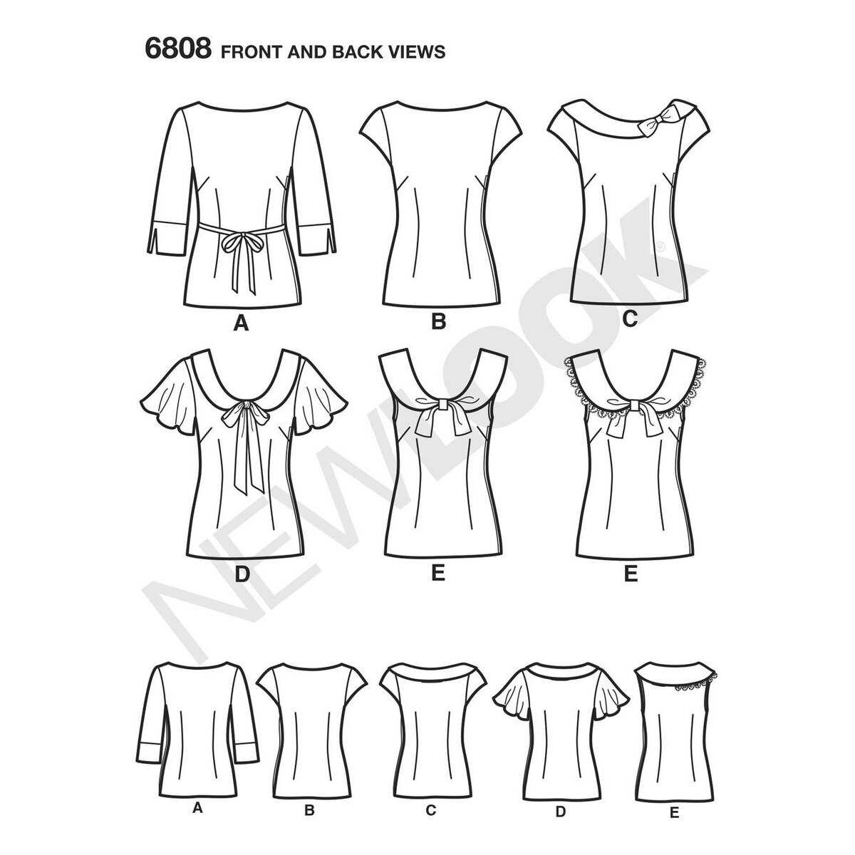 New Look Women's Top Sewing Pattern 6808 Hobbycraft