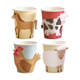 Ginger Ray Farm Animal Paper Cups 8 Pack