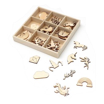 Magical Wooden Embellishments 45 Pack