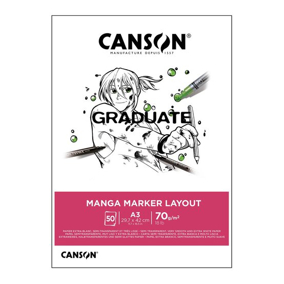 Canson Graduate Manga Marker Layout Pad A3 image number 1