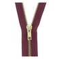 Milward Burgundy Brass Trouser Zip 15cm image number 1