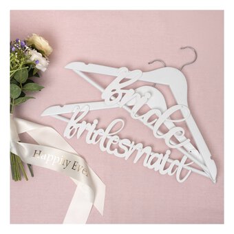 Create & Celebrate Bridesmaid White Wooden Hanger