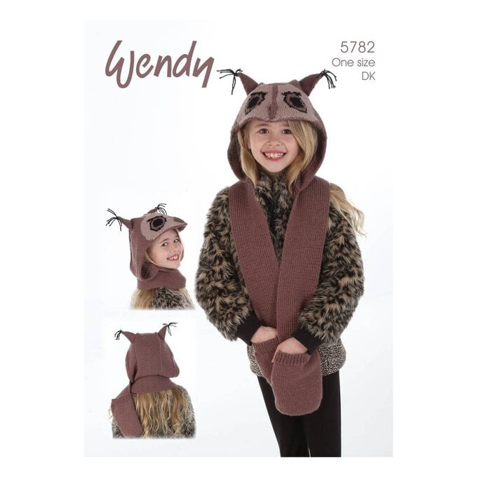 Wendy Merino DK Owl Scarf Hood Digital Pattern 5781 image number 1