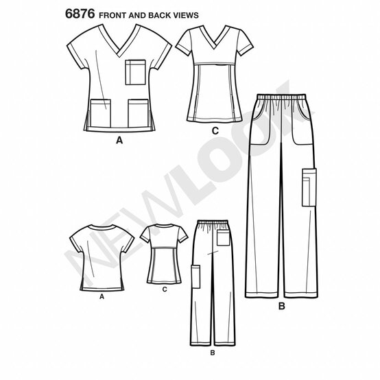 New Look Unisex Scrubs Sewing Pattern 6876 image number 3