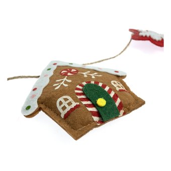 Felt Gingerbread House Garland 1.2m