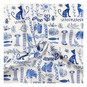 Grecian Blues Greek Mosaic Cotton Fabric by the Metre image number 1