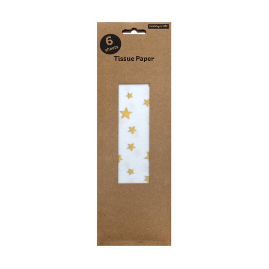 Gold Star Printed Tissue Paper 50cm x 70cm 6 Pack image number 3