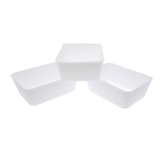 White Storage Organisers 17cm x 12cm 3 Pack  image number 1