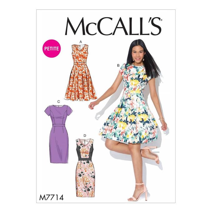McCall’s Petite Dress Sewing Pattern M7714 (14-22) image number 1