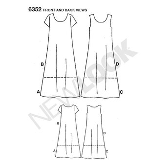 New Look Women's Dress Sewing Pattern 6352