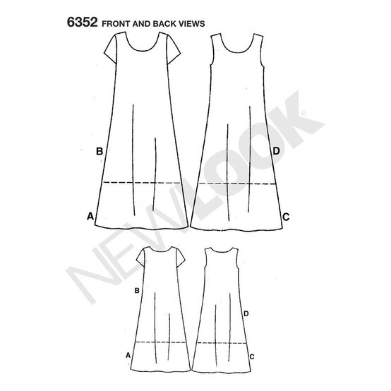 New Look Women's Dress Sewing Pattern 6352
