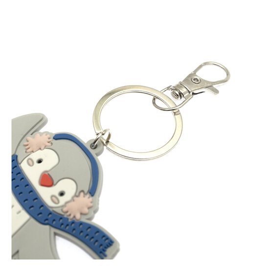 Christmas Penguin Soft Rubber Keyring image number 3