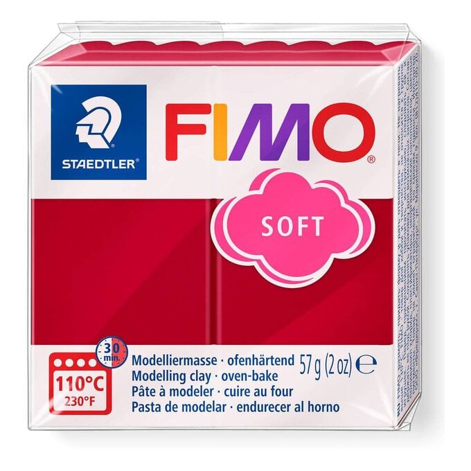 Fimo Soft Cherry Red Modelling Clay 57g image number 1