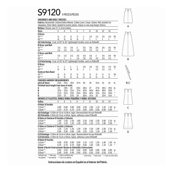 Simplicity Kids&rsquo; Dress Sewing Pattern S9120 (7-14) image number 2