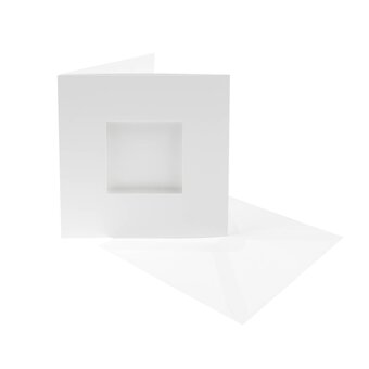 Papermania White Square Aperture Cards and Envelopes 5 x 5 Inches 10 Pack image number 2
