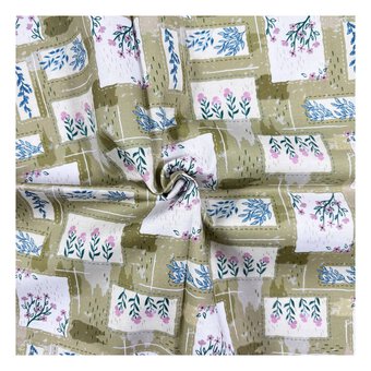 Vintage Haze Paper Collage Cotton Fabric by the Metre