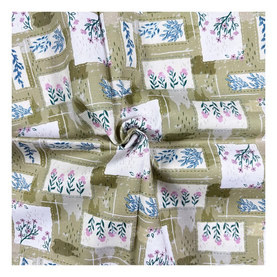 Vintage Haze Paper Collage Cotton Fabric by the Metre image number 1