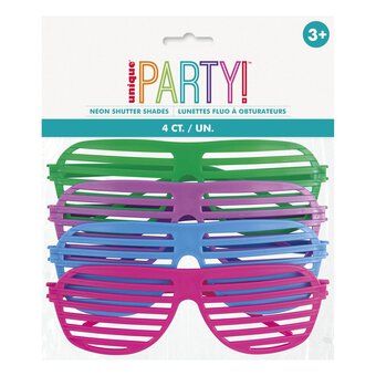 Neon Shutter Glasses 4 Pack