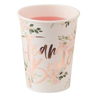 Ginger Ray Floral Hen Team Bride Paper Cups 8 Pack