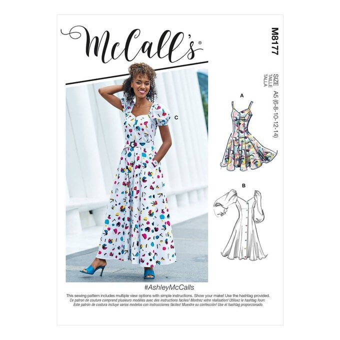 McCall’s Ashley Dress Sewing Pattern M8177 (6-14) image number 1