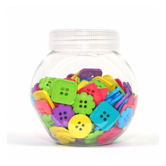 Hobbycraft Button Jar Bright Shapes Assorted
