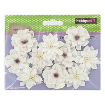 White Paper Flowers 10 Pack