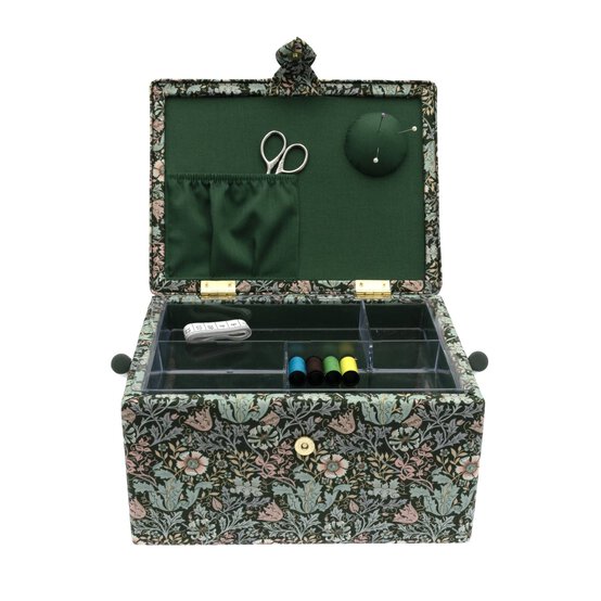 Floral Wood Block Medium Sewing Box image number 3