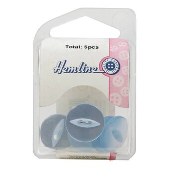 Hemline  Baby Blue Basic Fish Eye Button 5 Pack