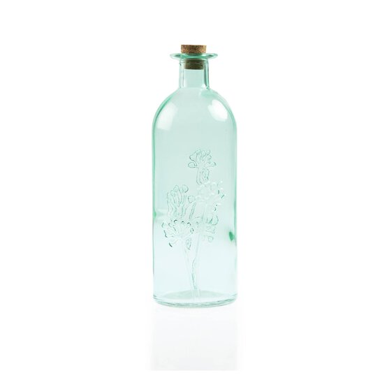 Green Floral Glass Bottle 500ml image number 1