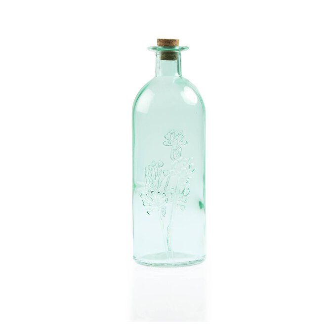 Green Floral Glass Bottle 500ml image number 1