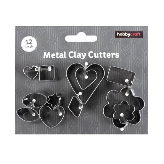 Assorted Shape Metal Clay Cutters 12 Pack image number 1