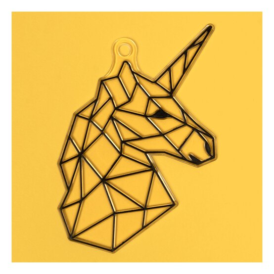 Geo Unicorn Plastic Suncatcher image number 2