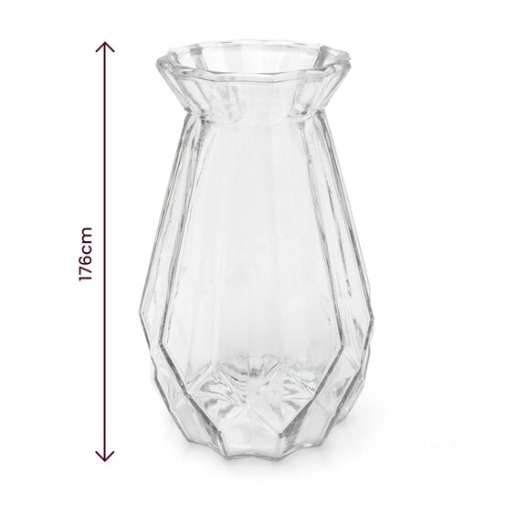 Clear Textured Glass Vase 12cm x 18cm image number 4