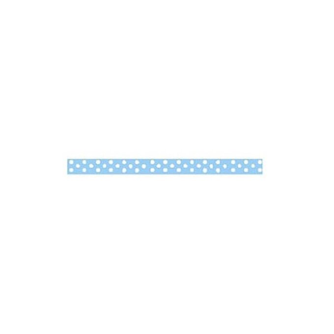 Baby Blue Grosgrain Polka Dot Ribbon 6mm x 5m image number 1
