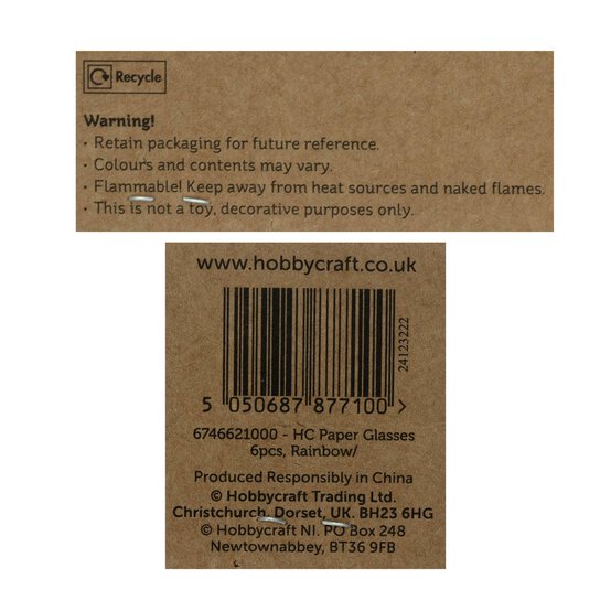 Rainbow Paper Glasses 6 Pack image number 5