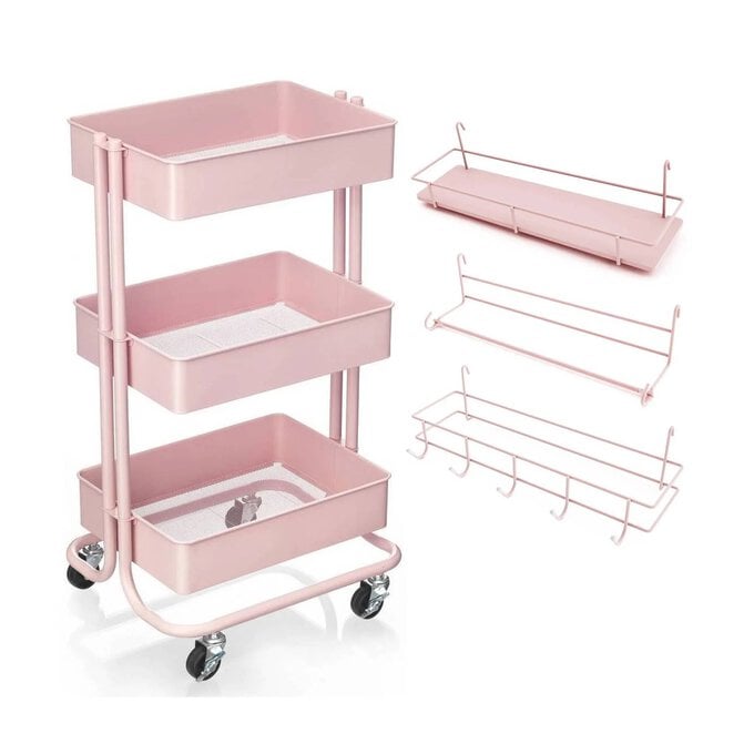 Blush Storage Trolley and Accessories Bundle image number 1