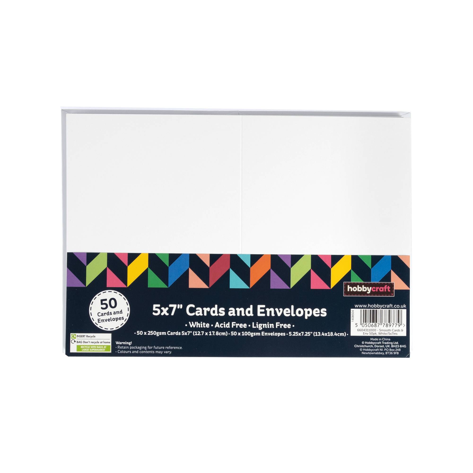 White Cards 5 x 7 Inches 50 Pack | Hobbycraft