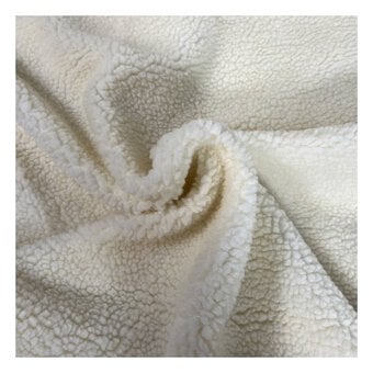 Cream Faux Sheepskin Sherpa Fabric by the Metre